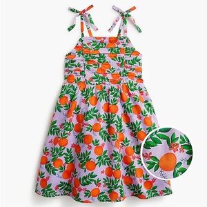 Crewcuts Purple Dress with Orange Floral Print